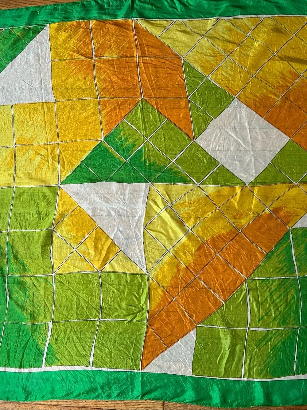 C&A Vintage Geometric Vivid Silk Scarf